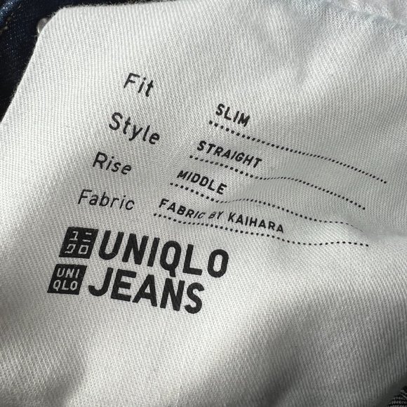 Uniqlo Jean Mens 31x30* Slim Straight Selvedge Kaihara Dark Blue Denim Tag 31x32 - Picture 7 of 16